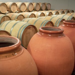 Château la Varière - Barriques et amphores pour l'élevage du vin